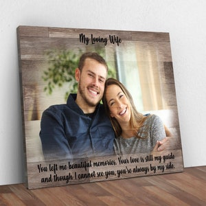 Loss of Wife Memorial Gift | Bereavement Gift Wall Decor | In Loving Memory Sympathy Gift Portrait Wall Art | Loved One Memorial Canvas