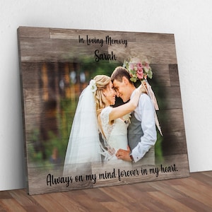 Loved One Memorial Portrait | Portrait Art Memorial Canvas | In Loving Memory Sympathy Gift Wall Decor | Memorial Gift Wife Portrait Canvas