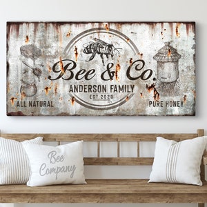 Honey Bee Decor | Honey Bee Sign Farm Wall Decor | Honey Sign Bee Home Decor | Bee Gifts Ranch Sign | Bee Sign Ranch Wall Decor | Farm Sign