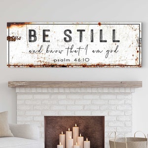 Be Still and Know That I Am God Faith Sign | Bible Verse Wall Art | Scripture Wall Art | Religious Sign Wall Decor | Christian Wall Art