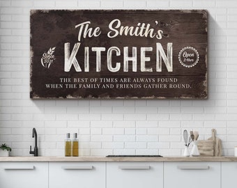 Custom Kitchen Sign | Kitchen Wall Decor Farmhouse | Personalized Kitchen Sign | Moms Kitchen Sign | Kitchen Wall Decor Modern