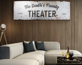 Movie Theater Sign | Movie Theater Decor | Home Cinema Sign Wall Decor | Movie Room Decor | Rustic Theater Movie Wall Art | Cinema Sign