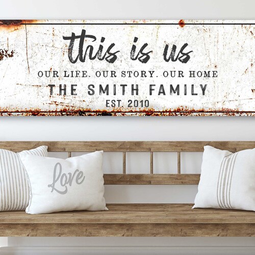 Blended Family Wedding Gift This is Us Family Name Sign Etsy