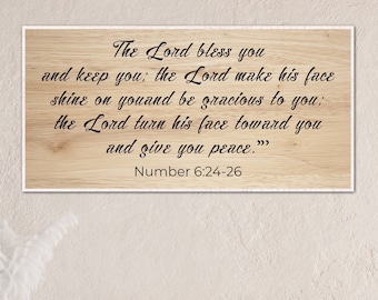 Worship Sign | Numbers 6 24 26 Verse Wall Art | May the Lord Bless You and Keep and Keep You Faith Sign | Religious Sign Wall Decor Custom