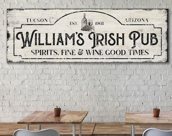 Irish Pub Sign | Custom Bar Sign Gift for Him | Personalized Mancave Decor Pub Sign | Man Cave Bar Wall Art | Irish Pub Bar Wall Decor