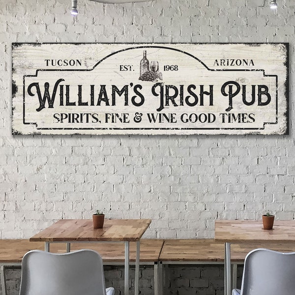 Irish Pub Sign | Custom Bar Sign Gift for Him | Personalized Mancave Decor Pub Sign | Man Cave Bar Wall Art | Irish Pub Bar Wall Decor