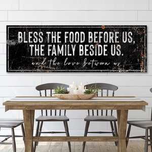 Dining Room Wall Decor |  Bless The Food Before Us Kitchen Wall Decor | Kitchen Signs Farmhouse Wall Decor | Modern Farmhouse Home Decor