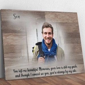 Loss of Son Memorial Canvas | In Loving Memory Frame Memorial Canvas | Passing of Loved One Memorial Portrait Wall Decor | Bereavement Gift