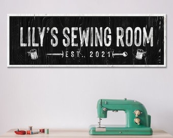 Sewing Room Sign | Personalized Canvas Prints Sewing Wall Art | Sewing Room Wall Décor | Rustic Gift For Seamstress | Sewing Room Decor