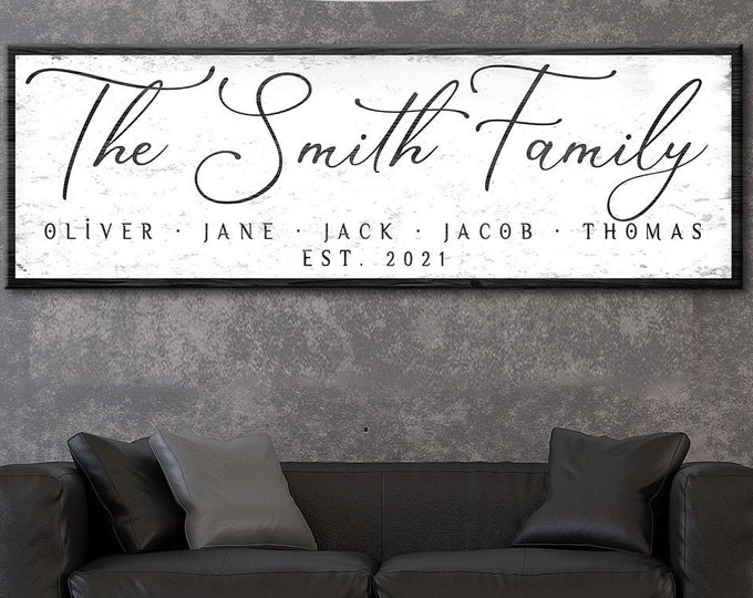 Personalized Family Name Sign Wood, Farmhouse Family Wall Sign, Family ...