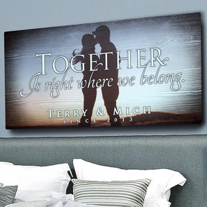 Couple Name Sign | Anniversary Gift for Her | Bedroom Wall Decor Wedding Gift | Couple Sign Bedroom Wall Art | Custom Name Sign Couples Gift