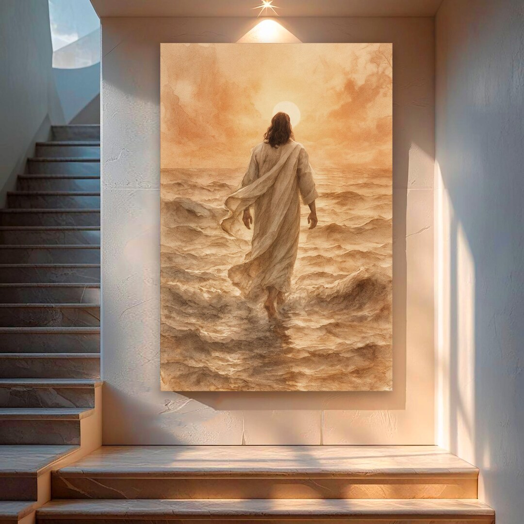 Jesus Christ Walking on Water Faith Wall Art | Jesus Faith Wall Art ...