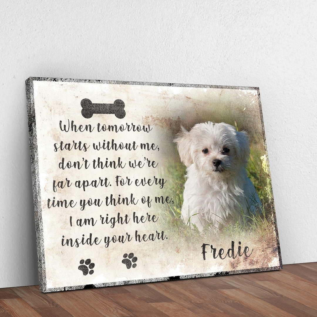 Dog Passing Away Gift Wall Decor | Dog Memorial Canvas Portrait