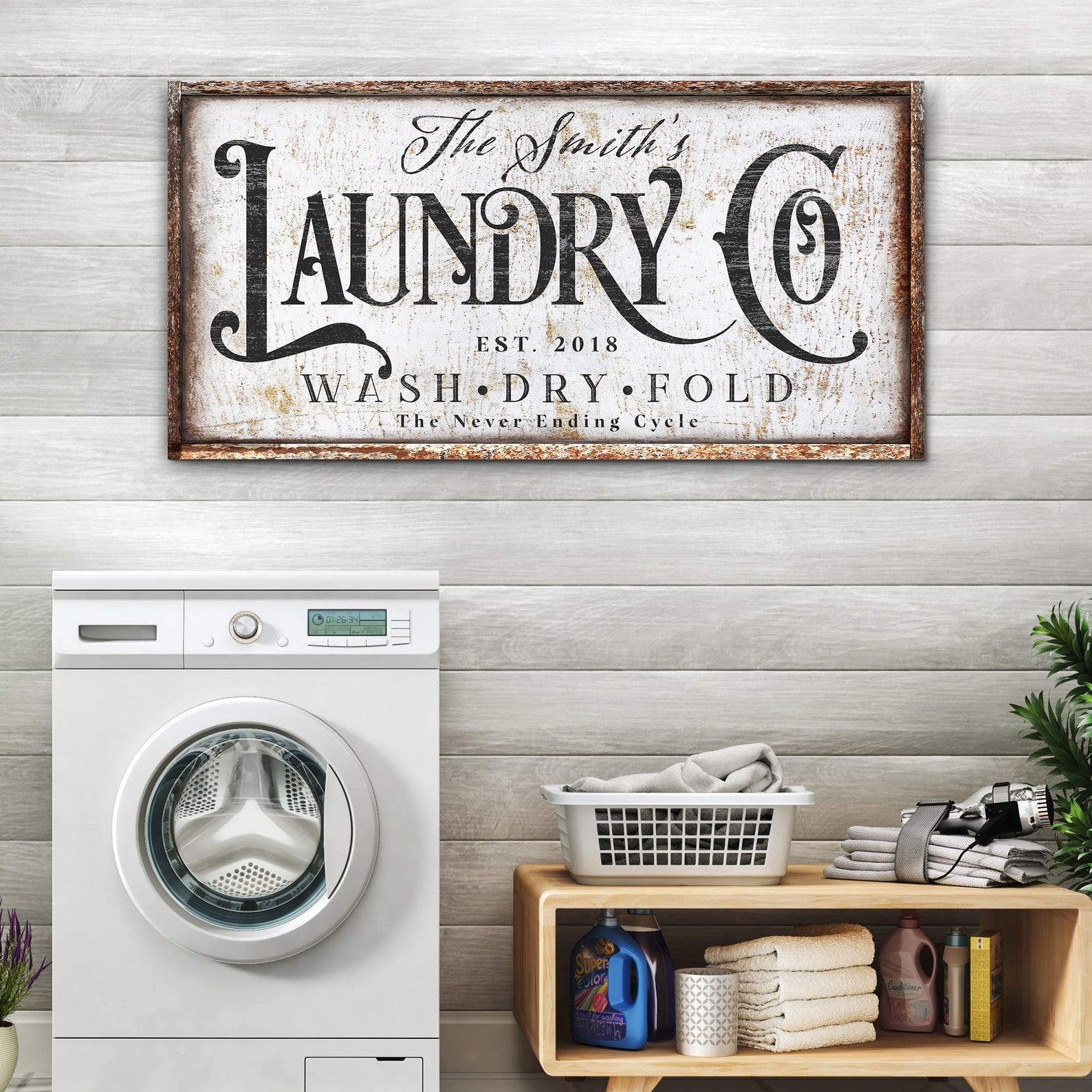 Personalized Laundry Room Decor | Farmhouse Laundry Sign | Vintage ...
