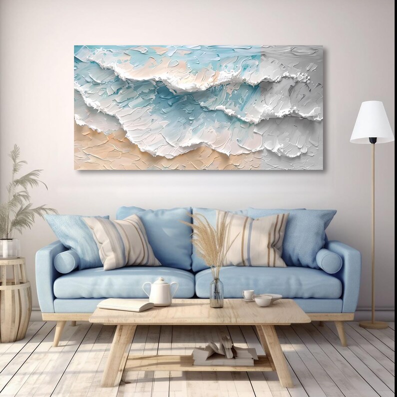 Blue Ocean Coastal Wall Art | Ocean Wave Wall Art | Coastal Beach ...