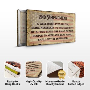 Patriotic Sign | Second Amendment Sign | Bill Of Rights Wall Art | 2nd Amendment Sign | Bill Of Rights Sign | Wall Art For Living Rooms image 7