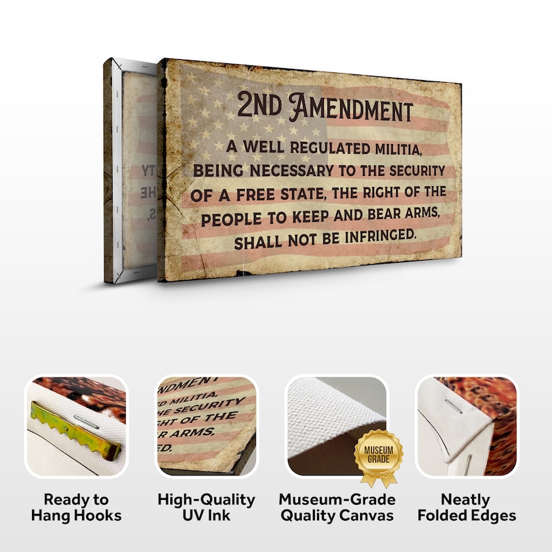Patriotic Sign | Second Amendment Sign | Bill Of Rights Wall Art | 2nd Amendment Sign | Bill Of Rights Sign | Wall Art For Living Rooms image 7
