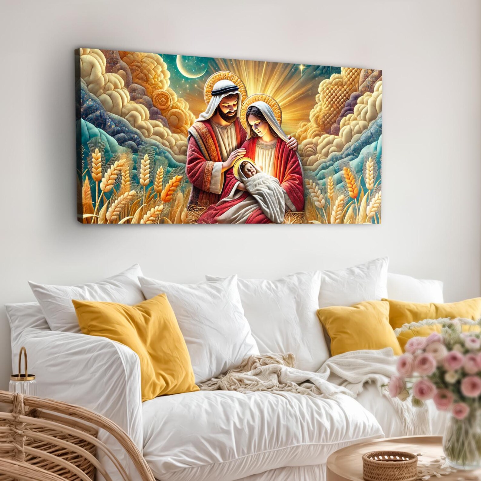 Faith Wall Art | Holy Family Wall Art | Nativity Scene Canvas ...