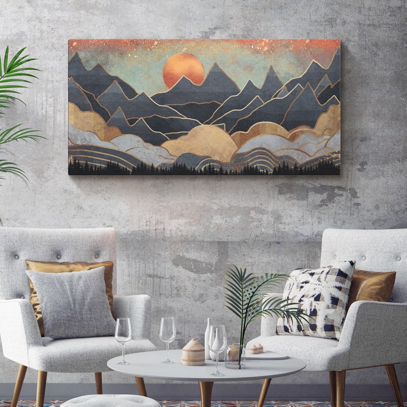 Housewarming Gift Mountain Wall Art Mountain Canvas Print Etsy