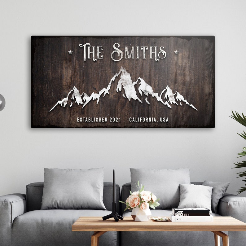 Personalized Mountain Sign Custom Mountain Sign Mountain Etsy