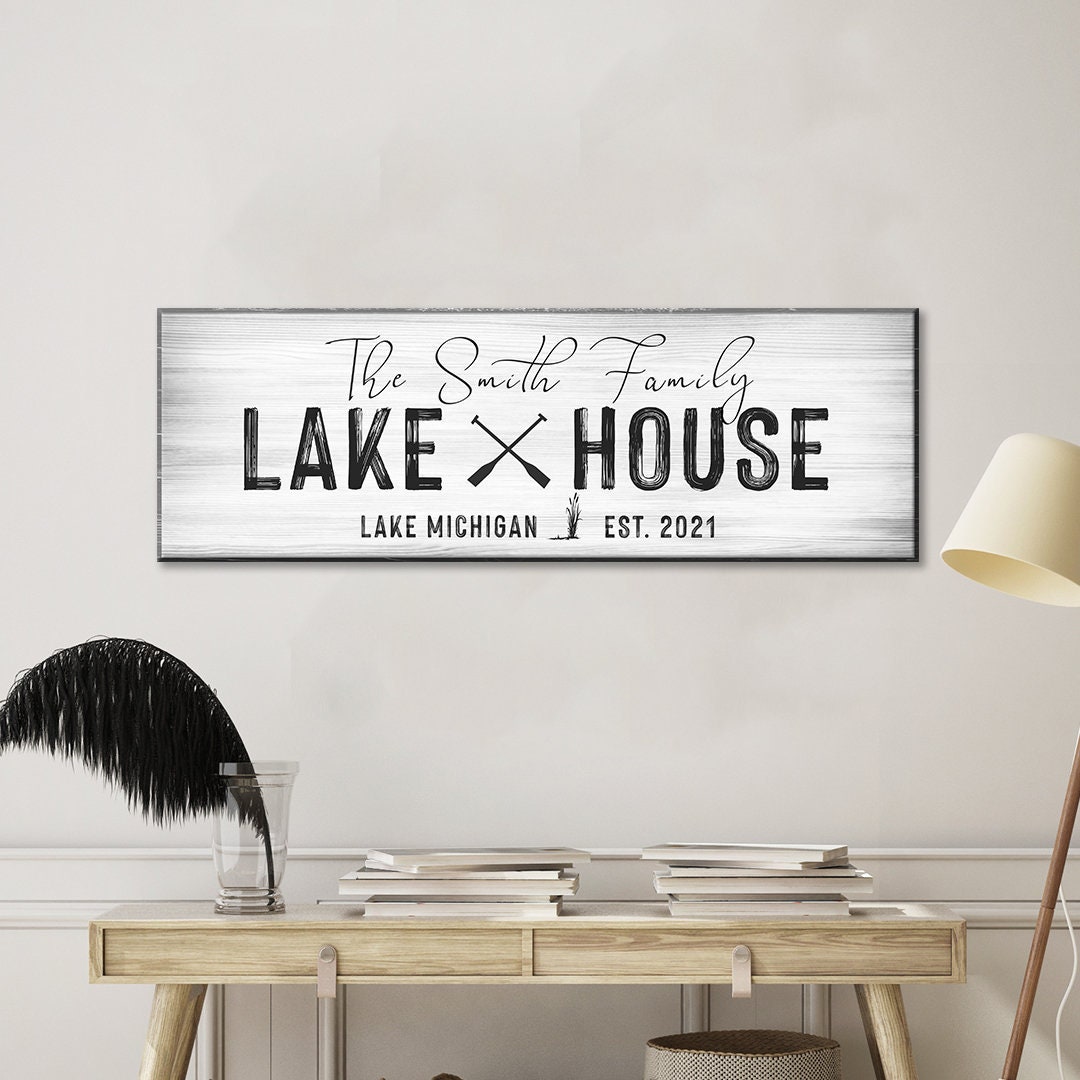 Lake Family Name Sign