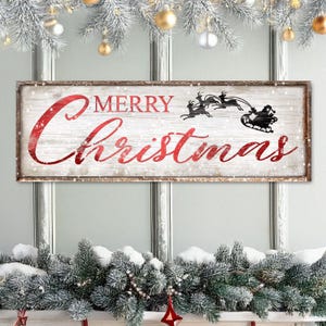 Merry Christmas Wall Sign | Rustic Farmhouse Holiday Decor | Merry Christmas Sign | Vintage Holiday Gift Wall Art | Christmas Wall Décor