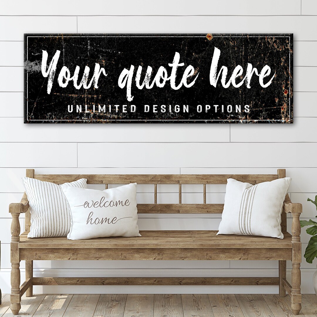 Custom Quote Sign Living Room Decor Rustic Canvas Wall Art Family