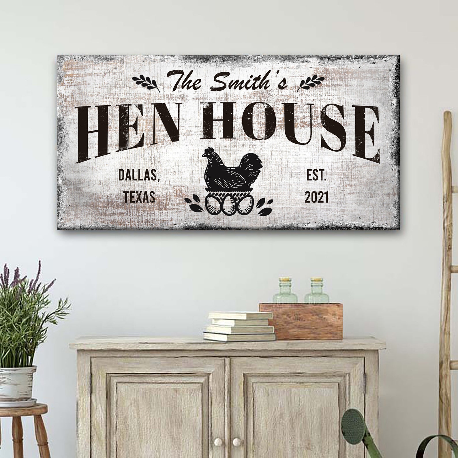Hen House Sign Funny Chicken Sign Family Name Hen House Sign Etsy