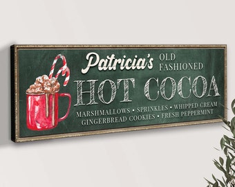 Hot Cocoa Sign, Christmas Signs, Hot Chocolate, Pantry Sign, Christmas Decorations, Personalized Kitchen Sign, House Warming Gifts New Home