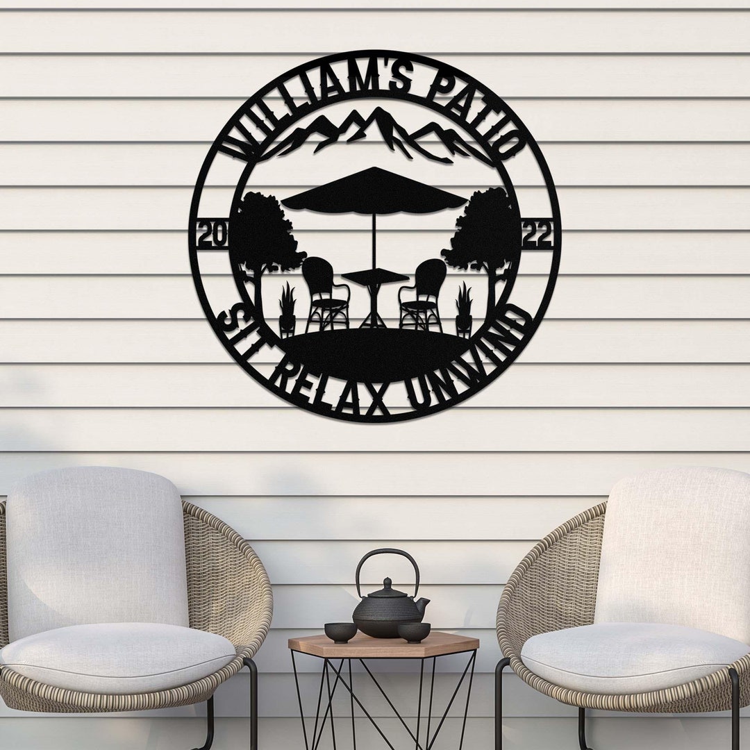 Personalized Patio Metal Sign | Outdoor Decor for Patio | Housewarming ...