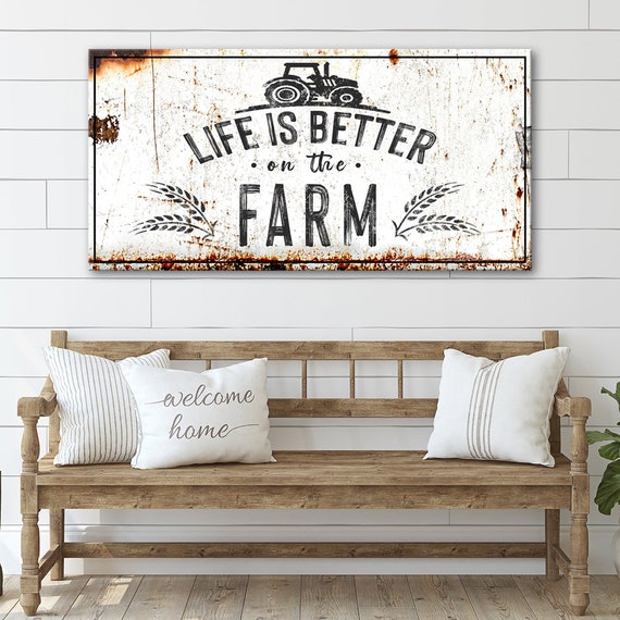 Life is Better on the Farm Sign Rustic Home Decor Farmhouse - Etsy