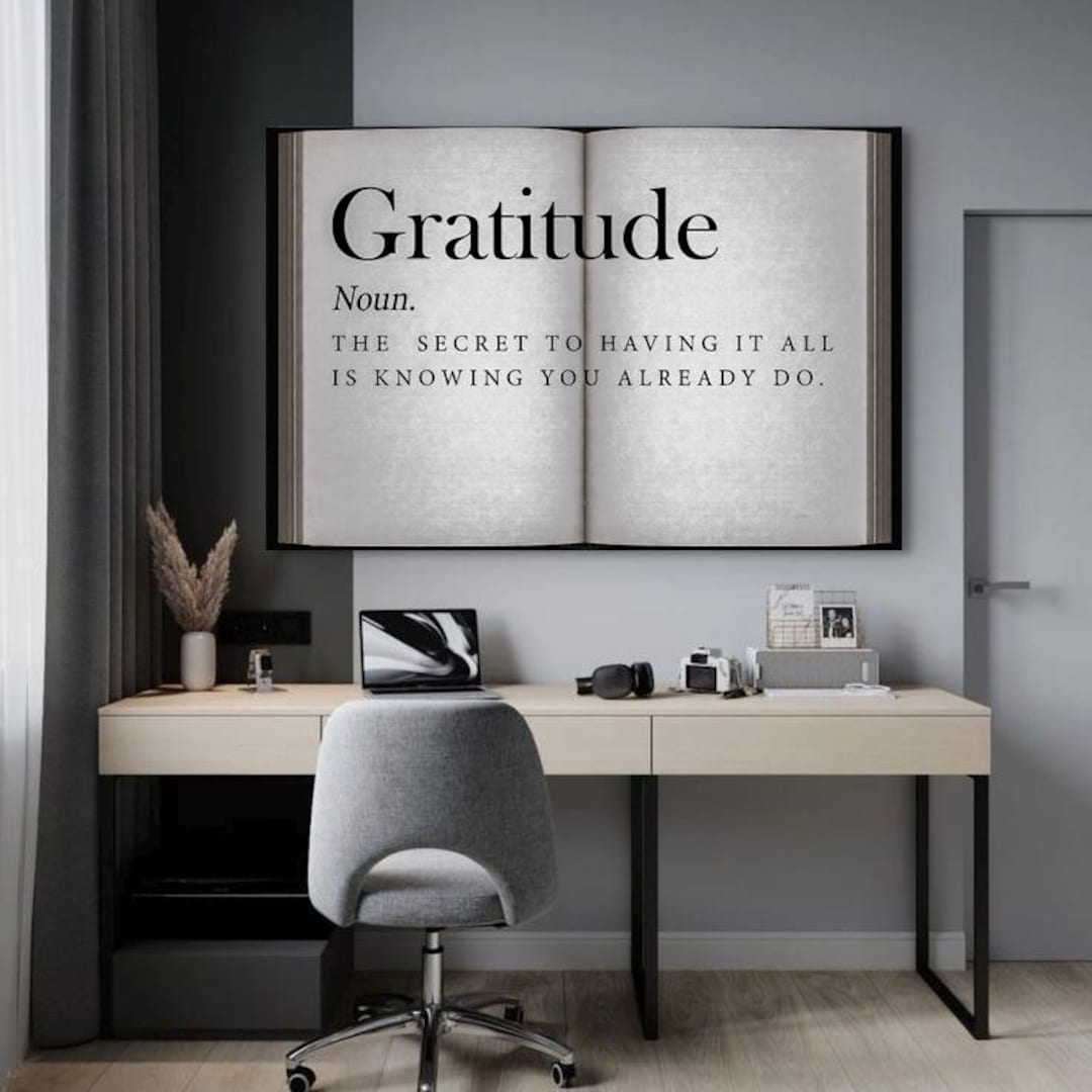 Gratitude - Open Book Wall Sign | Gratitude Wall Art Canvas Print ...