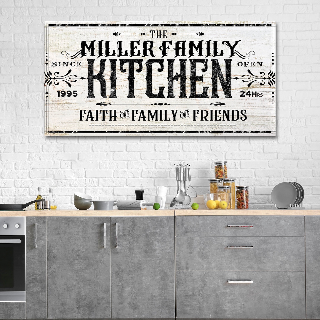 Kitchen Sign Custom Kitchen Wall Art Kitchen Family Sign Farmhouse