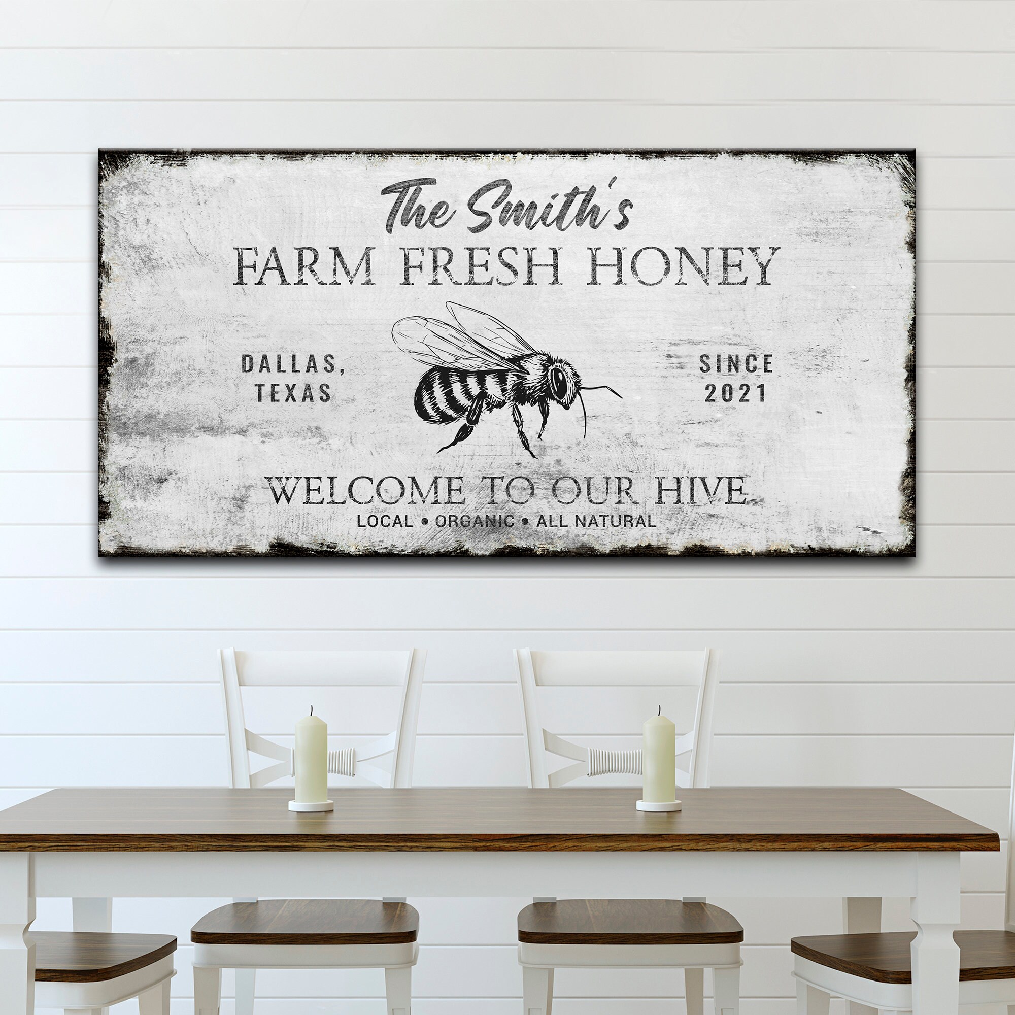 Farm Fresh Honey Sign Modern Farmhouse Wall Decor Rustic Honey Etsy