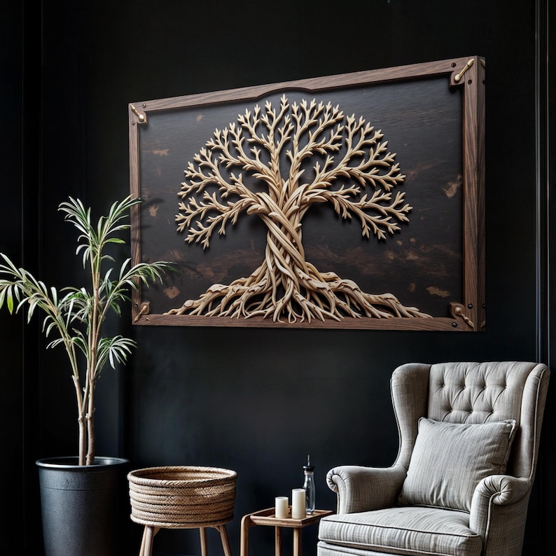 Tree of Life Wall Art | Modern Living Room Decor | Celtic Tree of Life ...