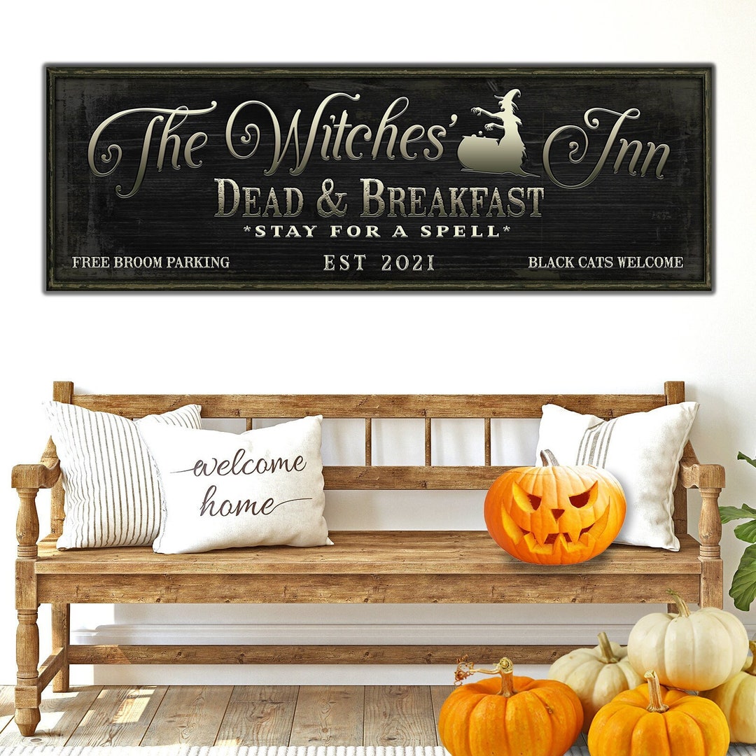 The Witches Inn Wall Décor Halloween Bed and Breakfast Sign - Etsy