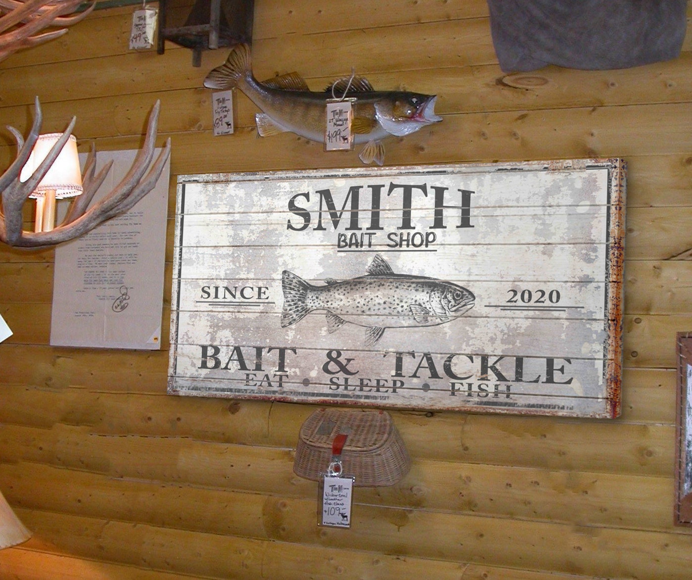 Bait and Tackle Sign | Personalized Bait Shop Sign Wall Decor | Custom ...