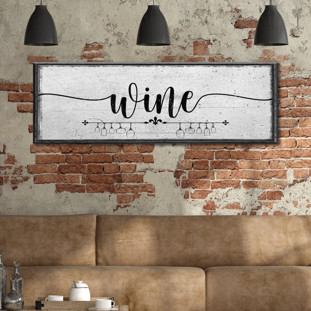 Wine Bar Decor Farmhouse Wine Wall Art Wine Bar Hang Canvas Etsy