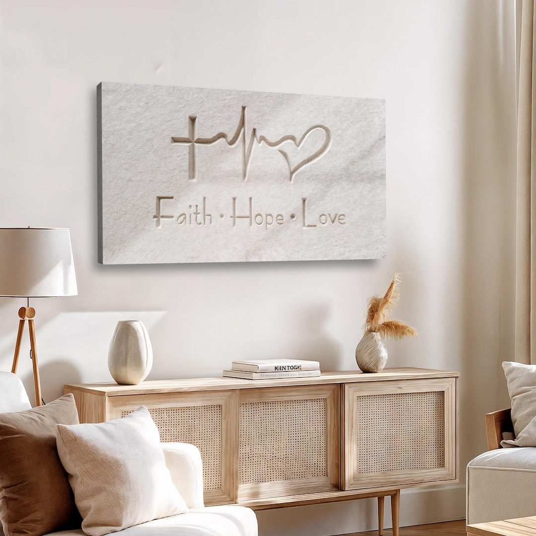 Faith Hope Love Wall Art | Christian Canvas Art | Inspirational ...