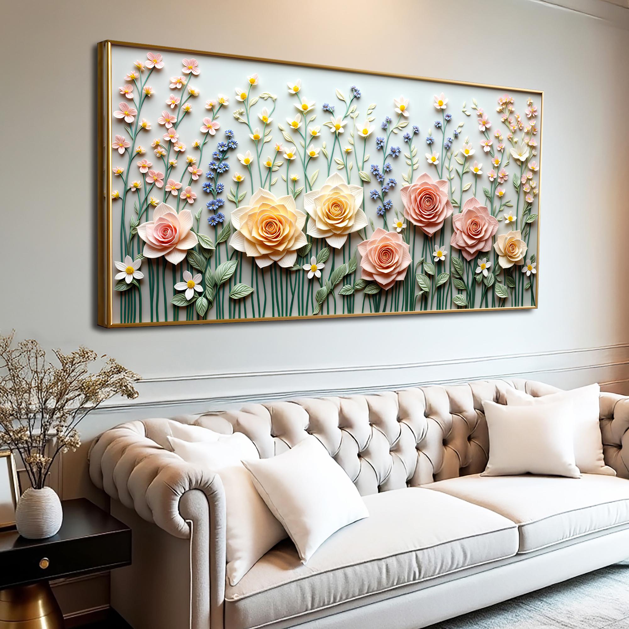 Garden Rhapsody Wall Art | Colorful Floral Abstract Canvas Wall