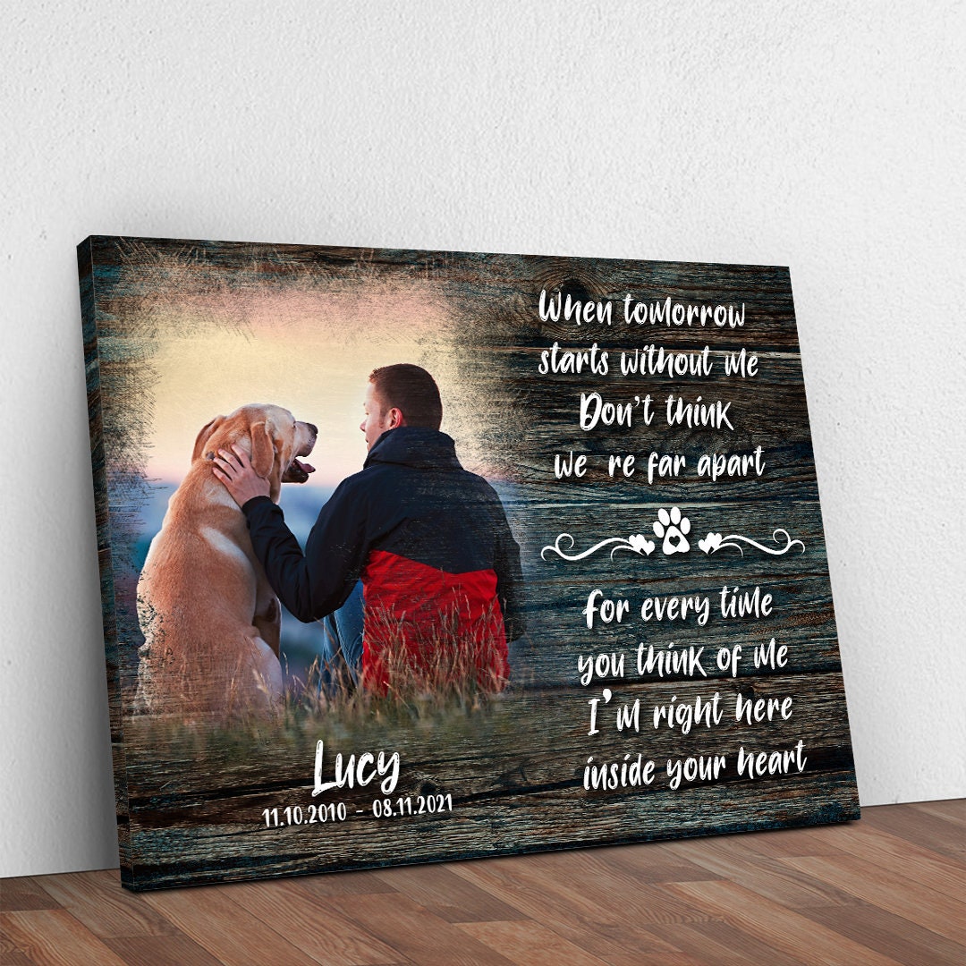 Dog Memorial Passing Gift Portrait Photo Canvas Loss Pet When Etsy UK