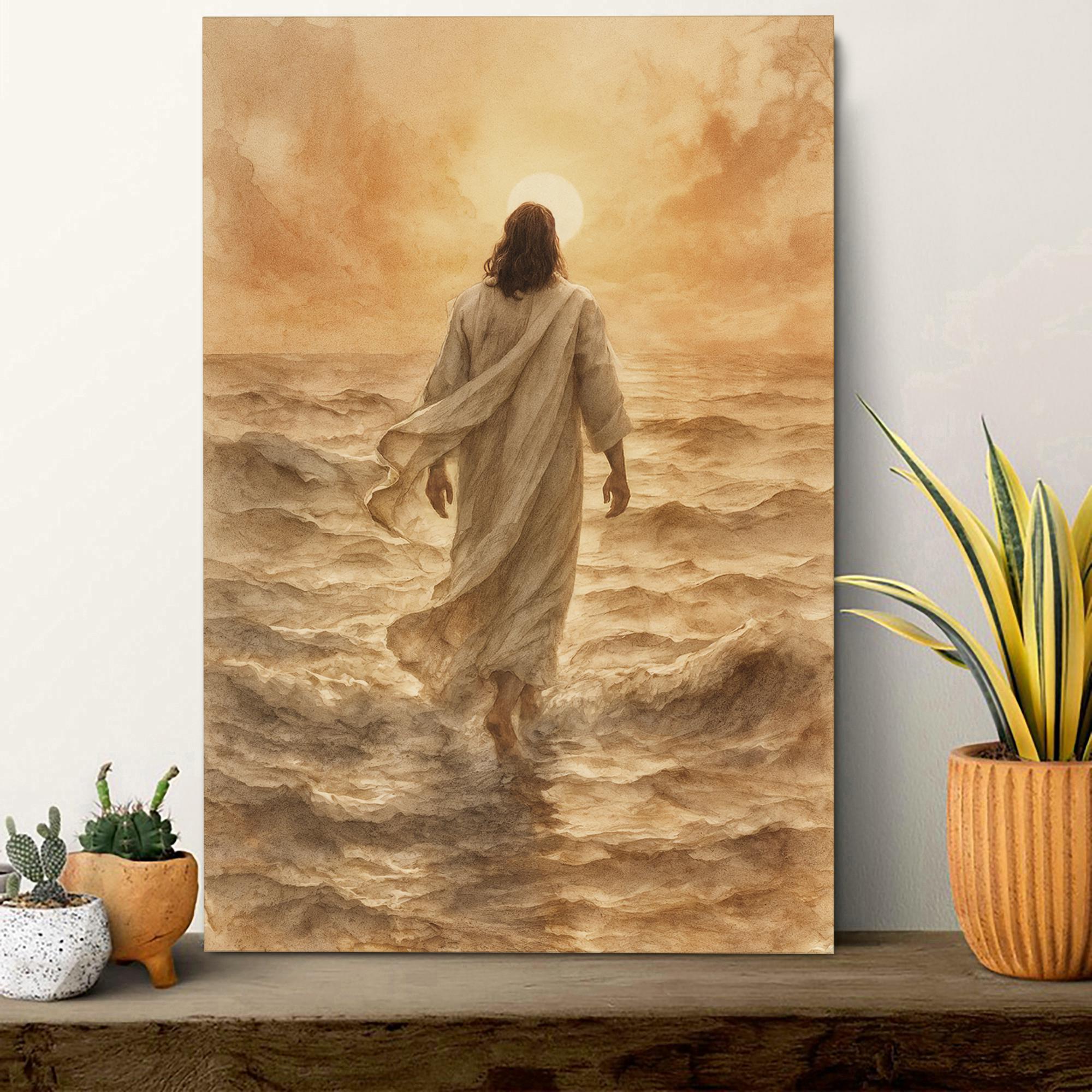 Jesus Christ Walking on Water Faith Wall Art | Jesus Faith Wall Art ...