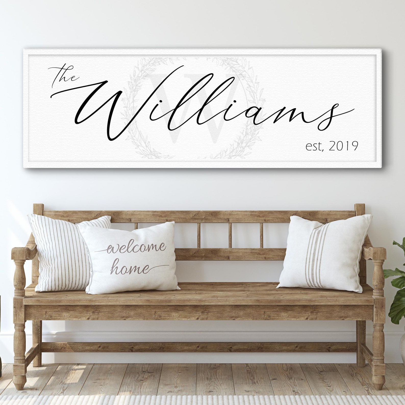 Custom Family Name Sign | Personalized Name Sign Home Wall Decor | Vintage Farmhouse Family Last Name Established Sign | Name Sign For Wall - Style 2, 16x48 inch