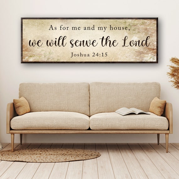 SRongmao As For Me And My House We Will Serve The Lord Porch Sign Bible Verse Sign Christian Wall Art 8x63inch Rustic Vertical Welcome Sign For Front Door Farmhouse Porch Decor 6 thumbnail image