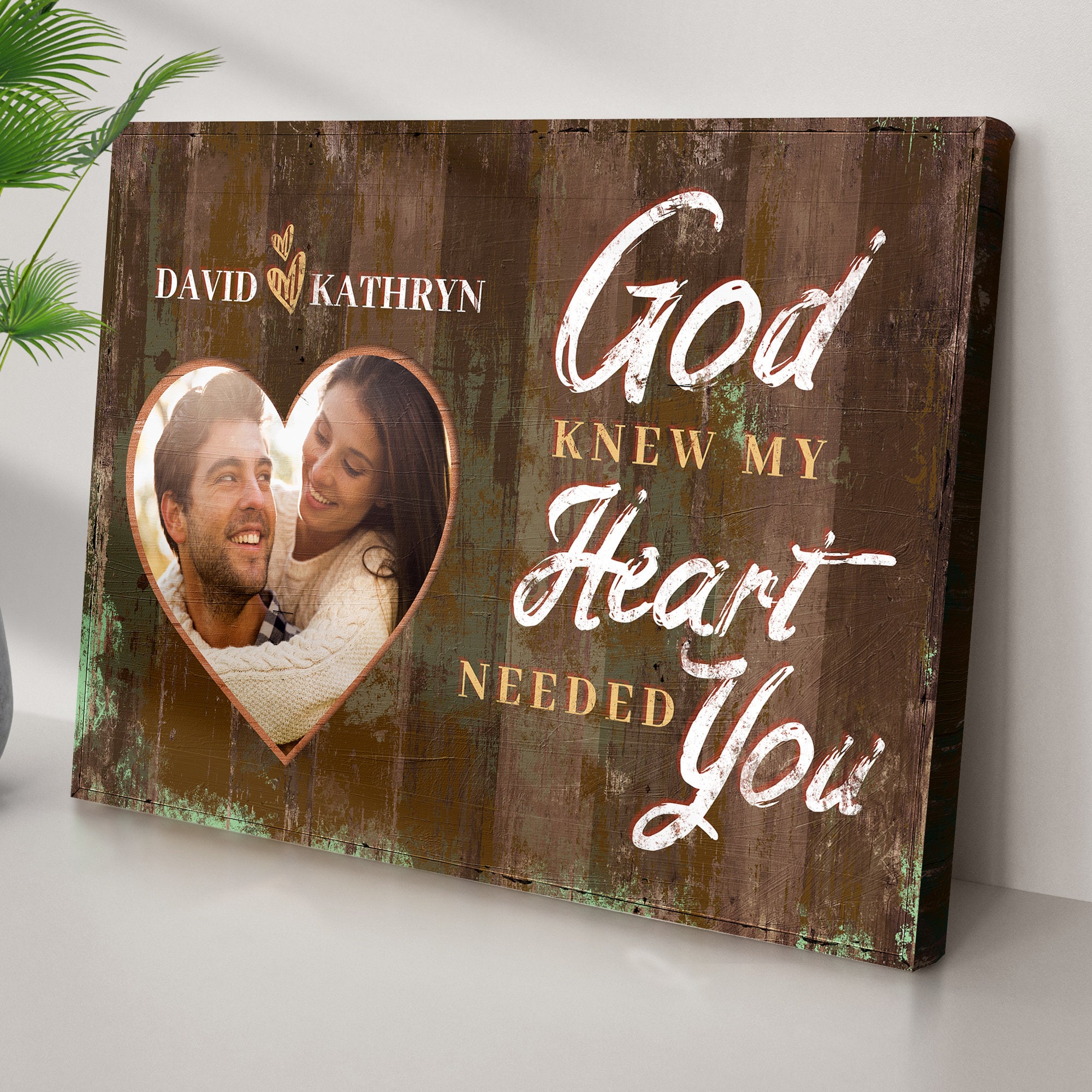 Christian God Knew My Heart Need You Custom Personalized Wood Door Sign