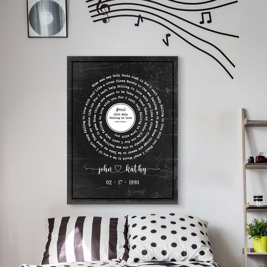 Couple Song Lyrics Sign | Custom Song Lyrics Wall Art | Personalized ...
