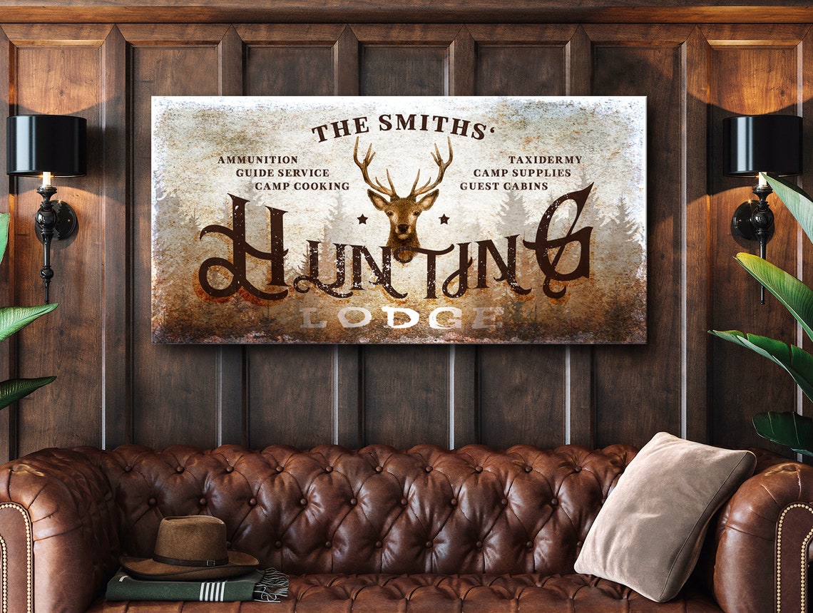 Custom Hunting Lodge Sign Personalized Hunting Sign Custom Etsy