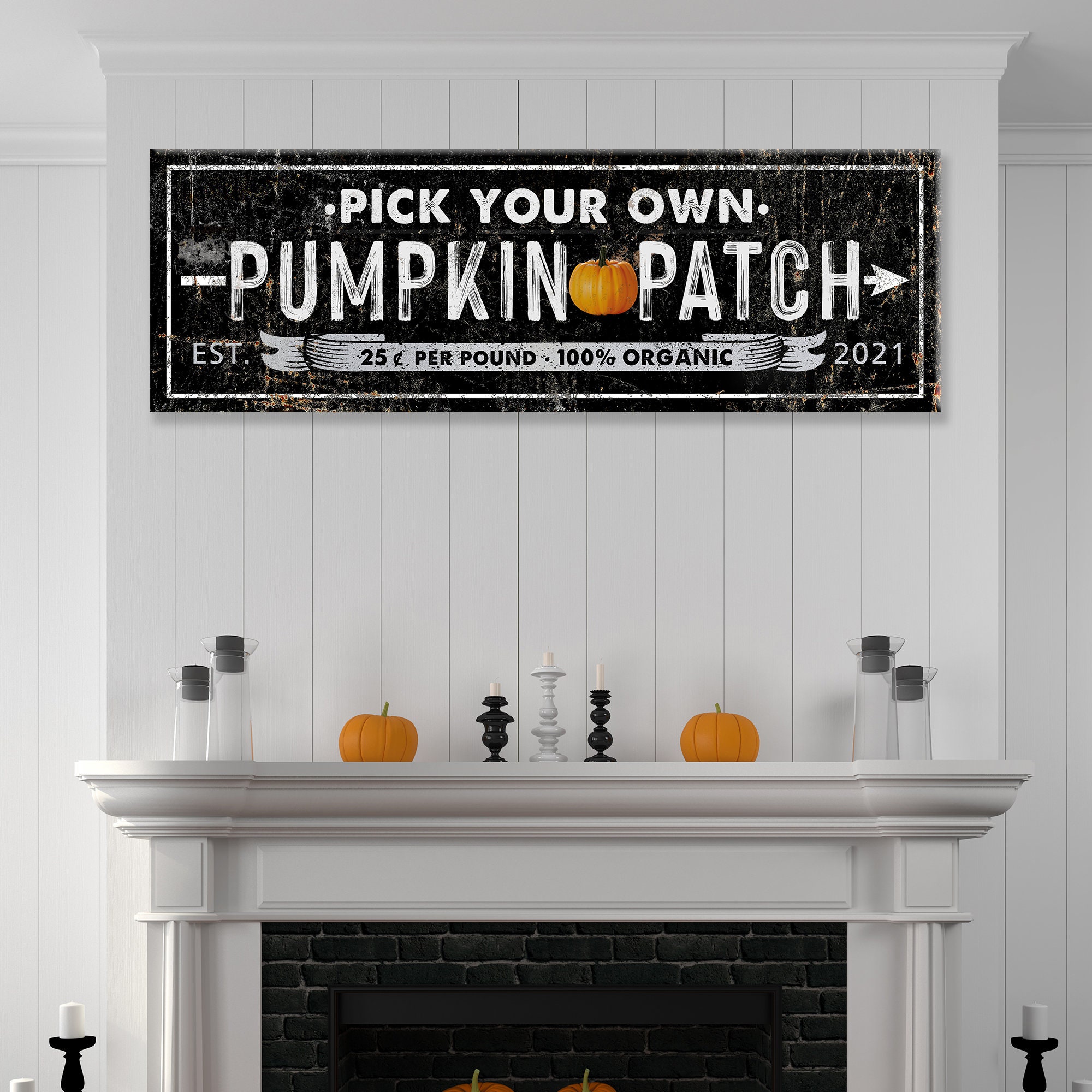 Pumpkin Patch Fall Sign - 10x24 Inch Rustic Cedar Wood Decor, Farmhouse Style Wall Art - View #5