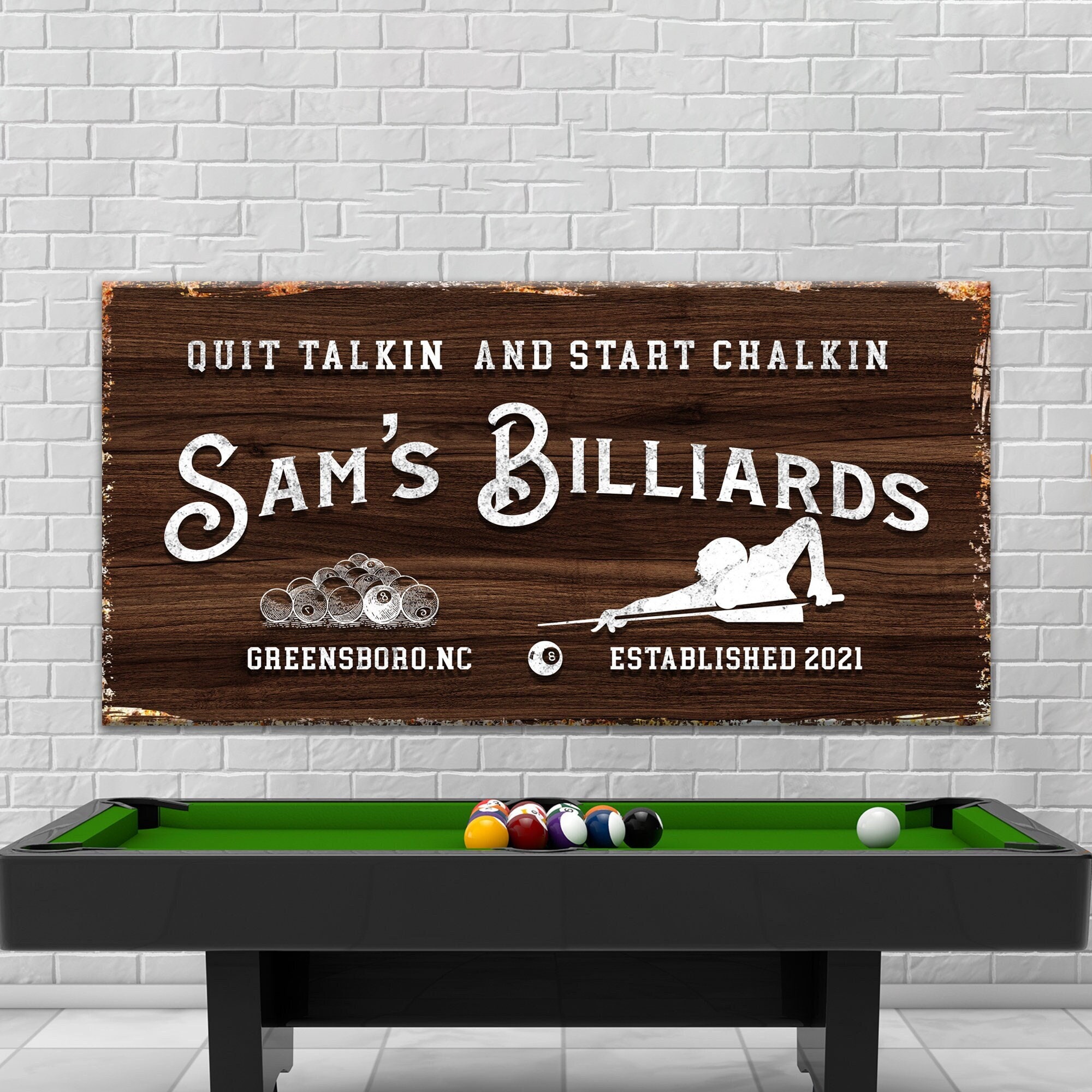 Billiards Sign Personalized Poolhall Sign For Game Room -  Portugal