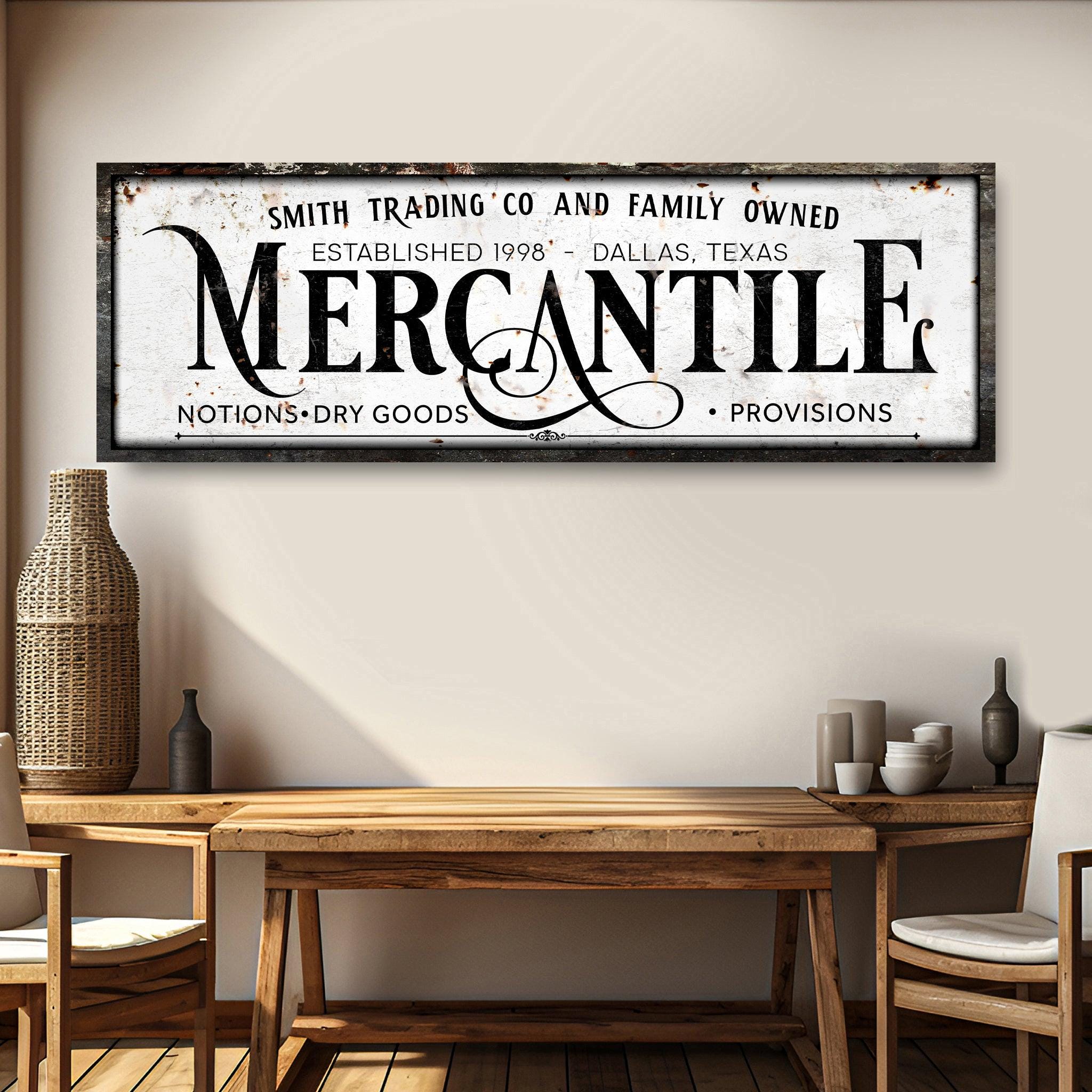 Merchant Signs Personalized Mercantile Canvas Sign | Family Name Sign Wall Art ...